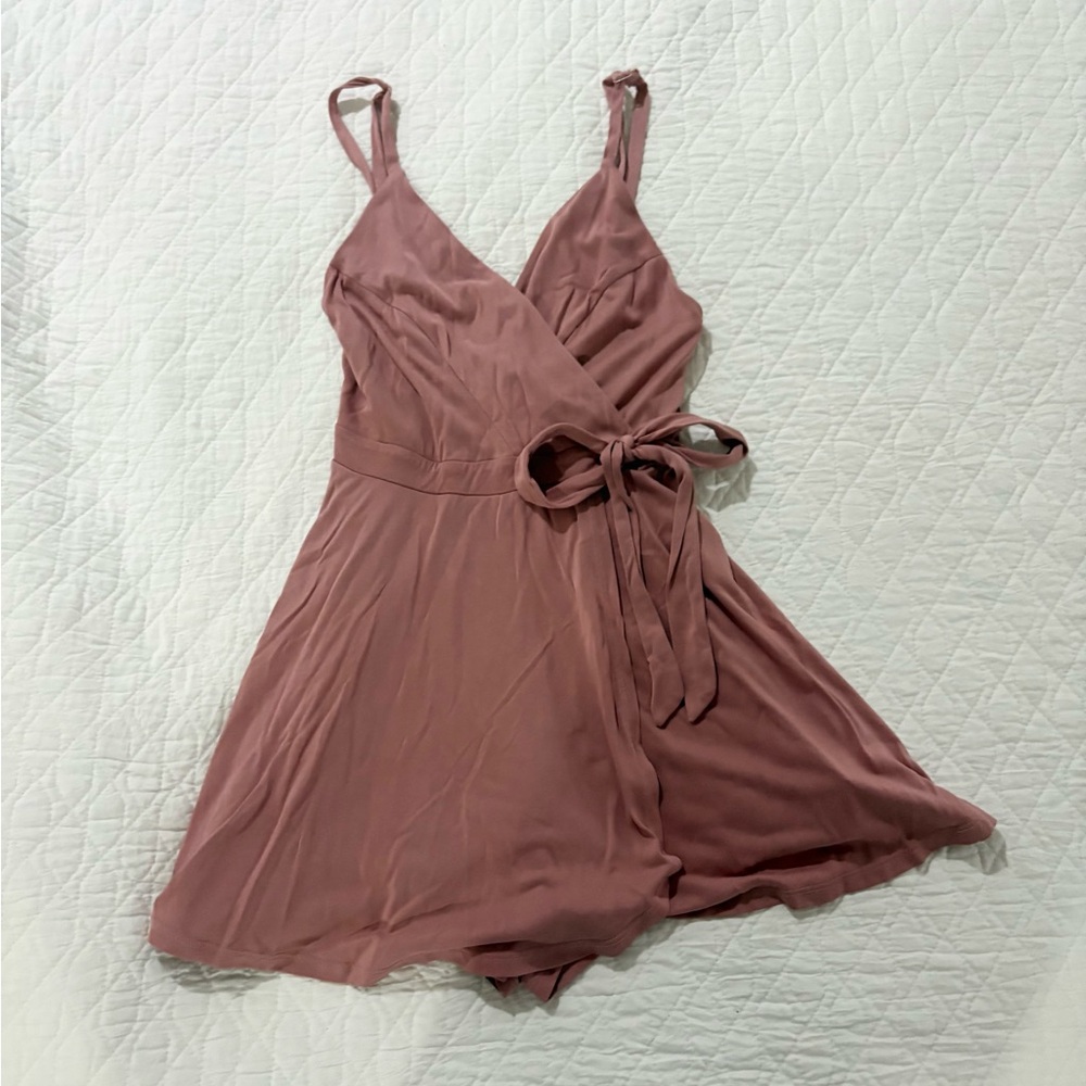 Mauve / Pink Urban Outfitters Wrap Mini Romper